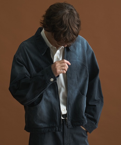 PUBLIC DENIM BLEACH BLOUSON/ヴィンテージライクデニムジップブルゾン PUBLIC DENIM BLEACH BLOUSON/ヴィンテージライクデニムジップブルゾン