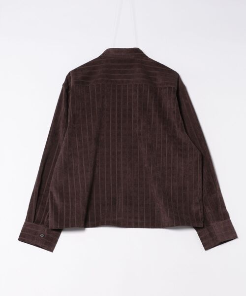 a.p.o.v.(エーピーオービー)の「a.p.o.v. オーバーサイズクロップド丈型押しチェックコーデュロイシャツ(シャツ/ブラウス・メンズ・ブラック/ブラウン・ONESIZE)」の3枚目の写真