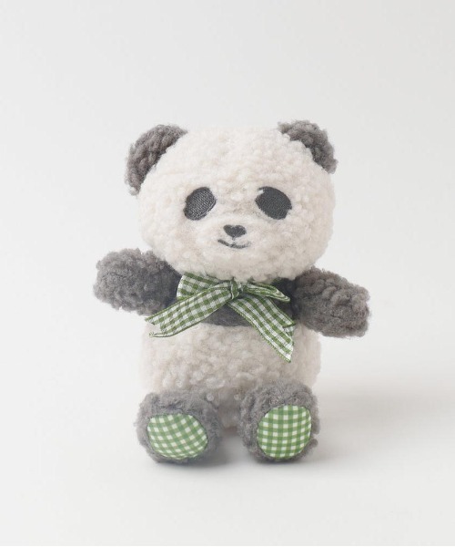 パンダさんギンガムチェックリボンぬいぐるみ【鳴き笛入りで音が