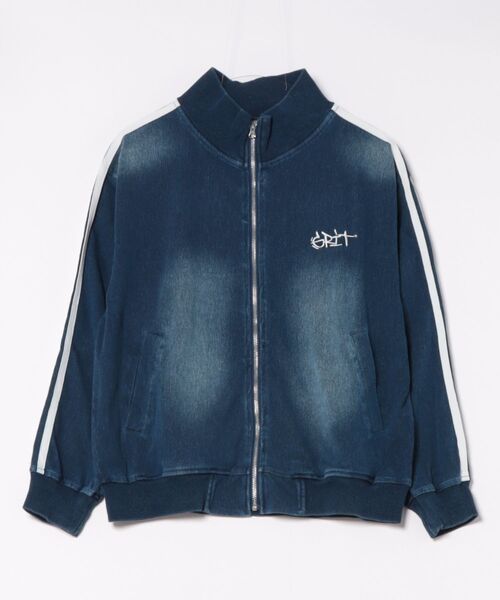 8(eight)(エイト)の「刺繍入りカットデニムトラッカー(ジャージ・メンズ・ブラック/ネイビー・MEDIUM/LARGE)」の2枚目の写真