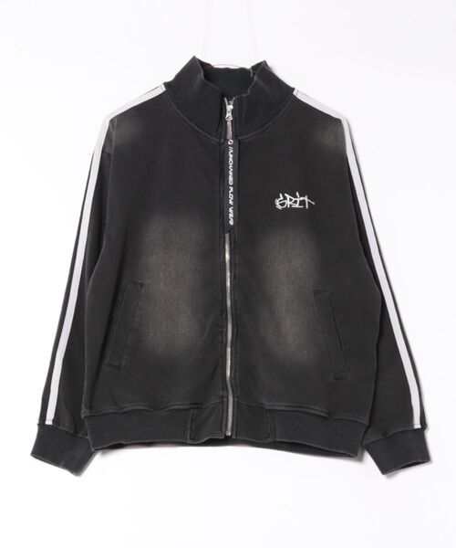 8(eight)(エイト)の「刺繍入りカットデニムトラッカー(ジャージ・メンズ・ブラック/ネイビー・MEDIUM/LARGE)」の1枚目の写真