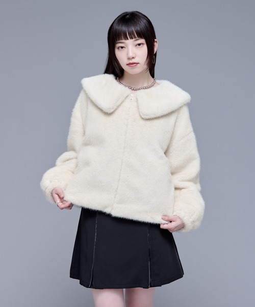 Ellno de Mavie(エルノデメヴィ)の「ラビットタッチフェイクファーブルゾン(ブルゾン・レディース・オフホワイト/チャコール・FREE)」の14枚目の写真