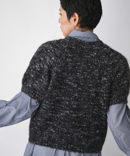 VION(ヴィオン)の「メランジハーフスリーブニット / Melange Half Sleeve Knit(ニット/セーター・レディース・ブラック/ブラウン・FREE)」の13枚目の写真