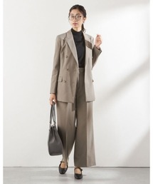 SUIT SELECT（スーツセレクト）の「【おうちで洗えるストレッチスーツ】【すぐ着られるパンツ裾上げ済仕様】【RELAX WIDE】【秋冬】 ダブルジャケットワイドパンツスーツ/「4S」（スーツセット）」