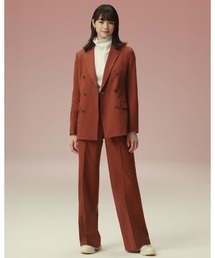 SUIT SELECT（スーツセレクト）の「【おうちで洗えるストレッチスーツ】【すぐ着られるパンツ裾上げ済仕様】【RELAX WIDE】【秋冬】 ダブルジャケットワイドパンツスーツ/「4S」（スーツセット）」