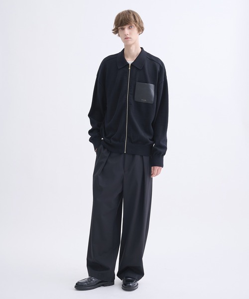 CULLNI（クルニ）の「【CULLNI】別注 Zip Knit Blouson/別注 ジップニットブルゾン（ニット/セーター・メンズ・ダークグレー/ブルー/ブラック・1/2）」の4枚目の写真