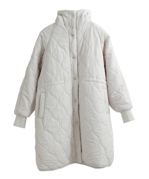 Fashion Letter（ファッションレター）の「フード付き オーバーサイズ キルティングロングコート（ダウンジャケット/コート・レディース・ブラック/カーキ/アイボリー・M）」の14枚目の写真