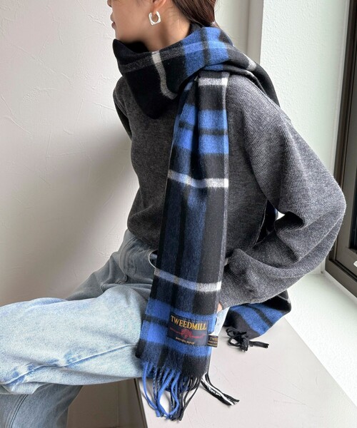 TWEED MILL/ツイードミル】ウールチェックストール48（ストール
