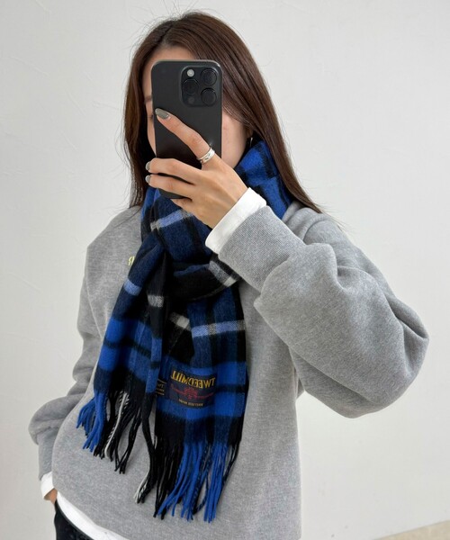TWEED MILL/ツイードミル】ウールチェックストール48（ストール