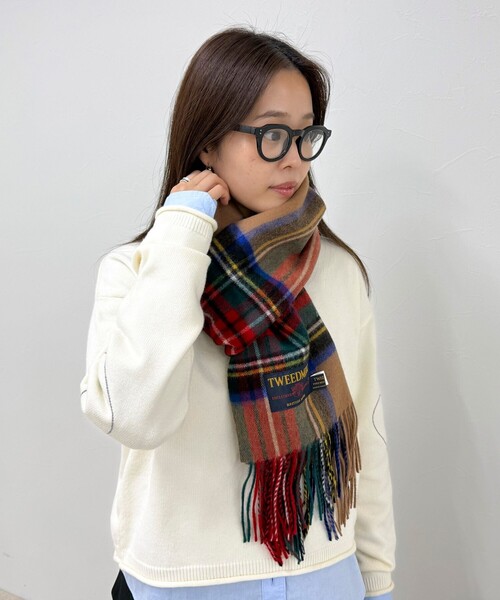 TWEED MILL（ツイードミル）の「【TWEED MILL/ツイードミル】ウールチェックストール48（ストール/ショール・レディース・ブルー系その他/ベージュ系その他/ベージュ系その他3/ブラック系その他/ブルー系その他4/グレー系その他・FREE）」の16枚目の写真