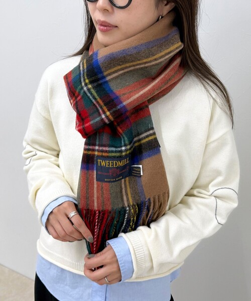 TWEED MILL（ツイードミル）の「【TWEED MILL/ツイードミル】ウールチェックストール48（ストール/ショール・レディース・ブルー系その他/ベージュ系その他/ベージュ系その他3/ブラック系その他/ブルー系その他4/グレー系その他・FREE）」の17枚目の写真
