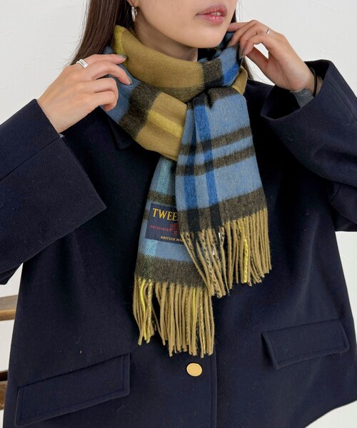 TWEED MILL（ツイードミル）の「【TWEED MILL/ツイードミル】ウールチェックストール48（ストール/ショール・レディース・ブルー系その他/ベージュ系その他/ベージュ系その他3/ブラック系その他/ブルー系その他4/グレー系その他・FREE）」の18枚目の写真