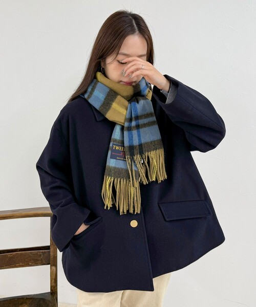 TWEED MILL（ツイードミル）の「【TWEED MILL/ツイードミル】ウールチェックストール48（ストール/ショール・レディース・ブルー系その他/ベージュ系その他/ベージュ系その他3/ブラック系その他/ブルー系その他4/グレー系その他・FREE）」の19枚目の写真