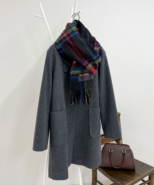 TWEED MILL（ツイードミル）の「【TWEED MILL/ツイードミル】ウールチェックストール48（ストール/ショール・レディース・ブルー系その他/ベージュ系その他/ベージュ系その他3/ブラック系その他/ブルー系その他4/グレー系その他・FREE）」の20枚目の写真