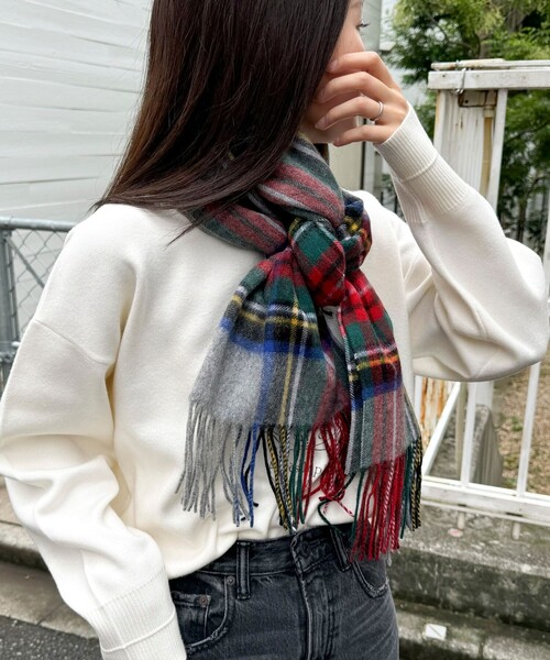 TWEED MILL（ツイードミル）の「【TWEED MILL/ツイードミル】ウールチェックストール48（ストール/ショール・レディース・ブルー系その他/ベージュ系その他/ベージュ系その他3/ブラック系その他/ブルー系その他4/グレー系その他・FREE）」の21枚目の写真