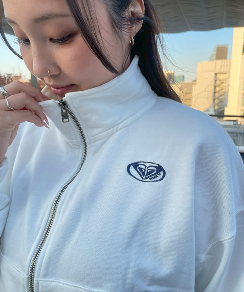 ROXY(ロキシー)の「PLANET RING ZIP/ロキシージップアップスウェットトレーナー(SET UP・セットアップタイプ可能・空港コーデ)(スウェット・レディース・ホワイト/グレー/ブラック・SMALL/MEDIUM)」の1枚目の写真