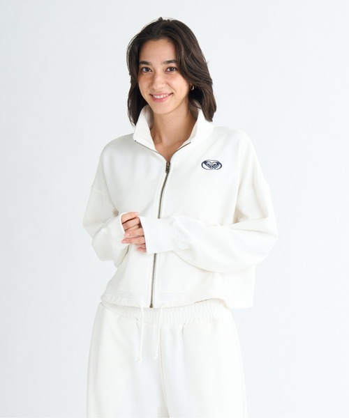 ROXY(ロキシー)の「PLANET RING ZIP/ロキシージップアップスウェットトレーナー(SET UP・セットアップタイプ可能・空港コーデ)(スウェット・レディース・ホワイト/グレー/ブラック・SMALL/MEDIUM)」の4枚目の写真