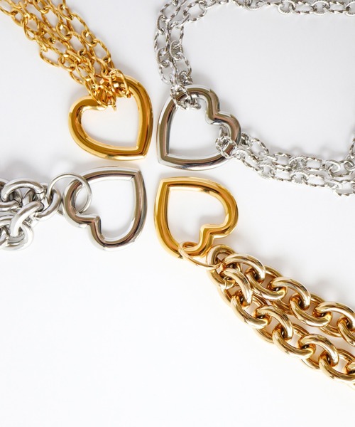 TUWAKRIM（トゥワクリム）の「【TUWAKRIM】ハートチョーカー（チョーカー・レディース・シルバー/ゴールド・MEDIUM）」の4枚目の写真