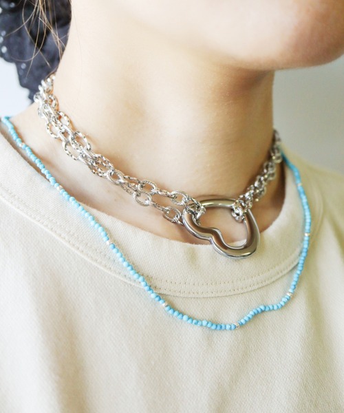 TUWAKRIM（トゥワクリム）の「【TUWAKRIM】ハートチョーカー（チョーカー・レディース・シルバー/ゴールド・MEDIUM）」の14枚目の写真