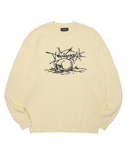 WKNDRS(ウィーキャンドース)の「SKULL KNITTED SWEATER (IVORY)(ニット/セーター・レディース・その他・MEDIUM/LARGE/X-LARGE)」の1枚目の写真