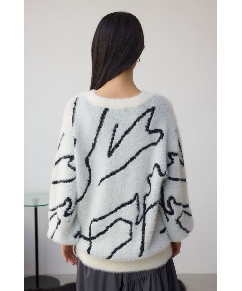 AZUL by moussy（アズールバイマウジー）の「ニュアンス柄ニットトップス（ニット/セーター・レディース・グレー/アイボリー/ブラック・FREE）」の10枚目の写真