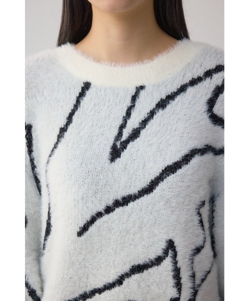 AZUL by moussy（アズールバイマウジー）の「ニュアンス柄ニットトップス（ニット/セーター・レディース・グレー/アイボリー/ブラック・FREE）」の11枚目の写真