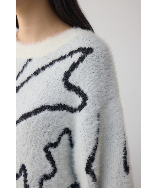 AZUL by moussy（アズールバイマウジー）の「ニュアンス柄ニットトップス（ニット/セーター・レディース・グレー/アイボリー/ブラック・FREE）」の12枚目の写真