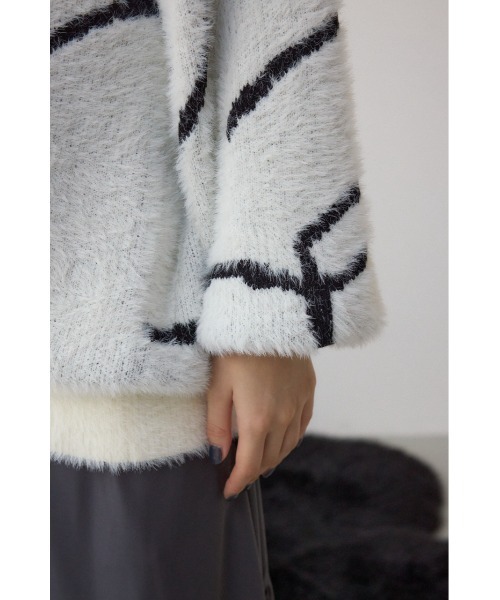 AZUL by moussy（アズールバイマウジー）の「ニュアンス柄ニットトップス（ニット/セーター・レディース・グレー/アイボリー/ブラック・FREE）」の13枚目の写真