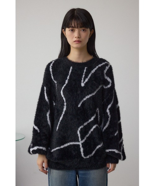 AZUL by moussy（アズールバイマウジー）の「ニュアンス柄ニットトップス（ニット/セーター・レディース・グレー/アイボリー/ブラック・FREE）」の19枚目の写真