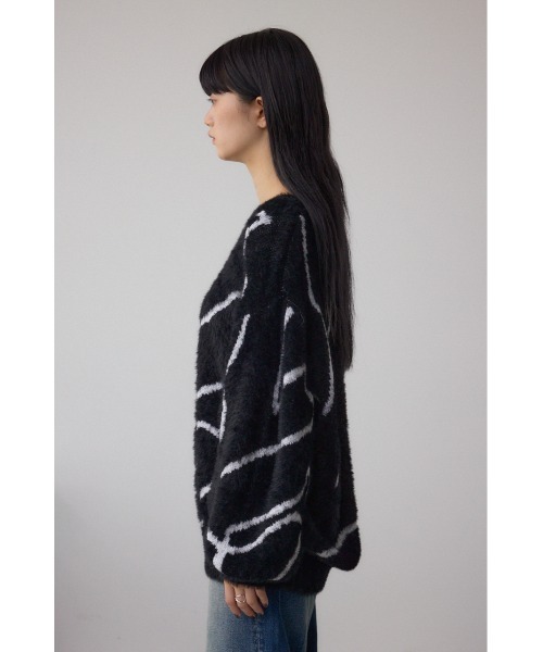 AZUL by moussy（アズールバイマウジー）の「ニュアンス柄ニットトップス（ニット/セーター・レディース・グレー/アイボリー/ブラック・FREE）」の20枚目の写真