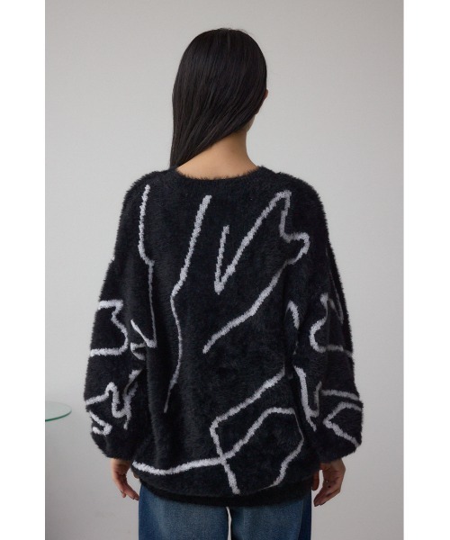 AZUL by moussy（アズールバイマウジー）の「ニュアンス柄ニットトップス（ニット/セーター・レディース・グレー/アイボリー/ブラック・FREE）」の21枚目の写真