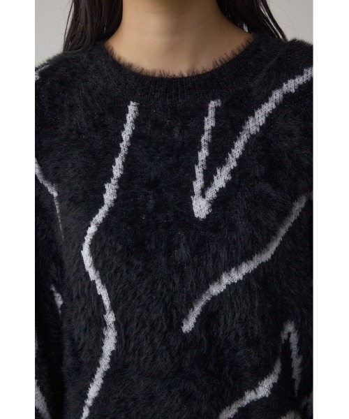 AZUL by moussy（アズールバイマウジー）の「ニュアンス柄ニットトップス（ニット/セーター・レディース・グレー/アイボリー/ブラック・FREE）」の22枚目の写真