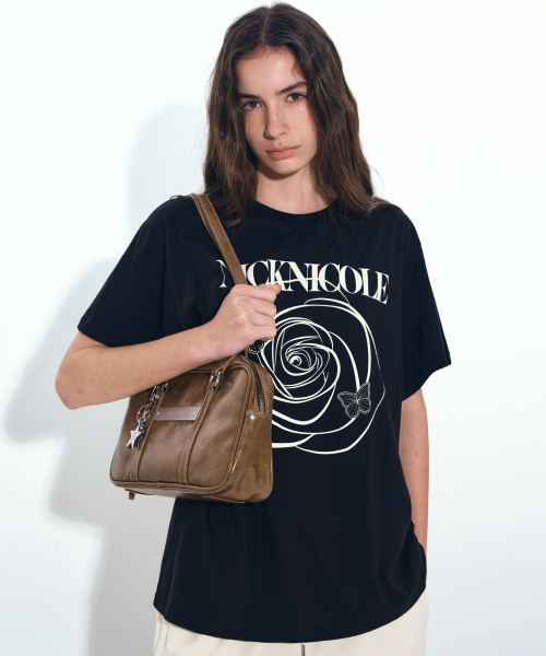 NICK&NICOLE(ニックアンドニコール)の「CRYSTAL LEATHER MINI BOSTON BAG_CAMEL(ショルダーバッグ・レディース・その他・FREE)」の5枚目の写真