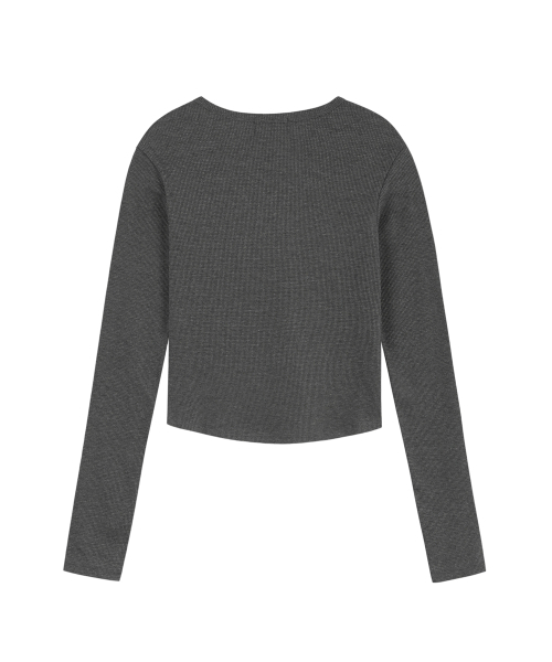 ROCKCAKE(ロックケーキ)の「Applique Logo Button Top - Charcoal(Tシャツ/カットソー・レディース・その他・SMALL)」の3枚目の写真