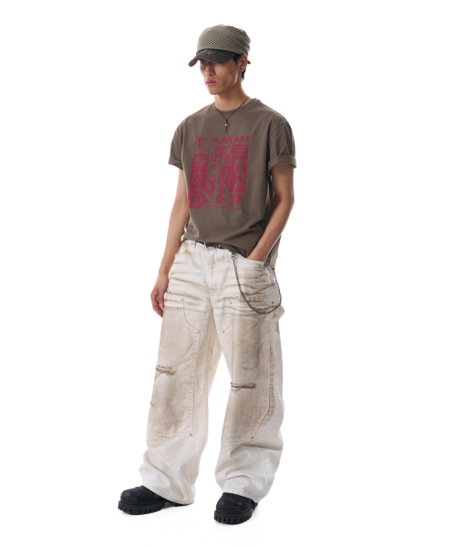 AAKAM（アーカム）の「Dirty Washed Double Knee Cotton Pants (White)（その他パンツ・レディース・その他・2/1）」の12枚目の写真