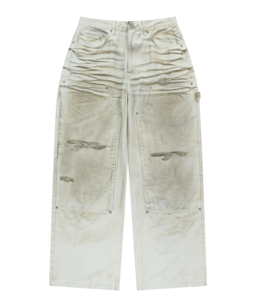 AAKAM（アーカム）の「Dirty Washed Double Knee Cotton Pants (White)（その他パンツ・レディース・その他・2/1）」の15枚目の写真