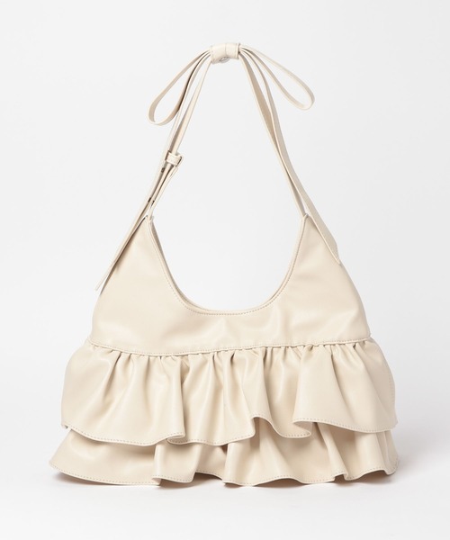 Heather（ヘザー）の「2WAYフリルリボンBAG　611624（ショルダーバッグ・レディース・アイボリー/ブラック/ブラック系その他・ONE SIZE）」の2枚目の写真