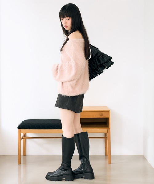 Heather（ヘザー）の「2WAYフリルリボンBAG　611624（ショルダーバッグ・レディース・アイボリー/ブラック/ブラック系その他・ONE SIZE）」の5枚目の写真