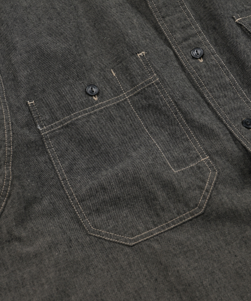 FRIZMWORKS（フリズムワークス）の「1920S CHAMBRAY WORK SHIRT _ MUD（シャツ/ブラウス・メンズ・その他・MEDIUM/LARGE/X-LARGE/SMALL）」の5枚目の写真