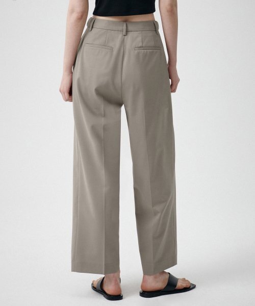 MUSINSA STANDARD WOMAN（ムシンサスタンダードウーマン）の「ウィメンズサマーウールルーズテーパードヒドゥンバンディングスラックス[ライトベージュ]（スラックス・レディース・その他・34/32/30/31/24/25/26/27/28/29）」の2枚目の写真