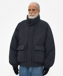 PARTIMENTO（パルティメント）の「マイクロチェックプファーパディングネイビー（ダウンジャケット/コート）」