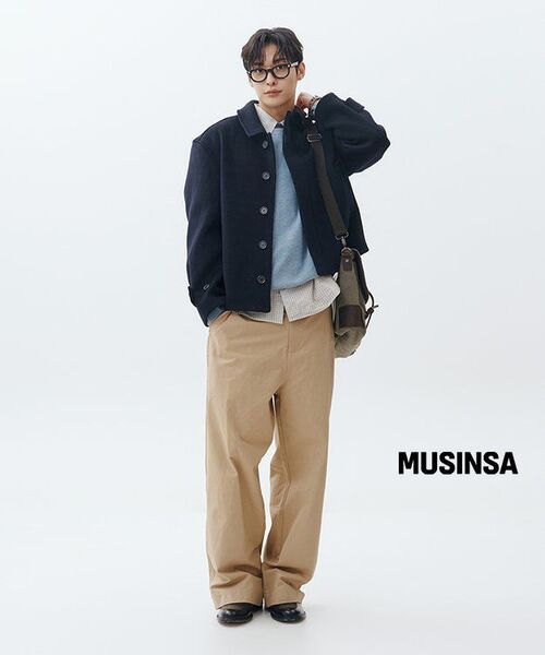 MUSINSA STANDARD（ムシンサスタンダード）の「[ビクトリアウール] ミニマルリブクルーネックニット [スカイブルー]（ニット/セーター・メンズ・その他・SMALL/MEDIUM/LARGE/X-LARGE/XX-LARGE）」の9枚目の写真