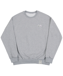 [UNISEX]ダブルスマイル刺繍ロゴマンツーマン_グレー