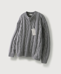 Sono Cable Henry Neck Knit_Gray
