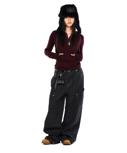 AAKAM(アーカム)の「Ankle Studded Denim Pants (Black)(デニムパンツ・レディース・その他・1/2)」の7枚目の写真