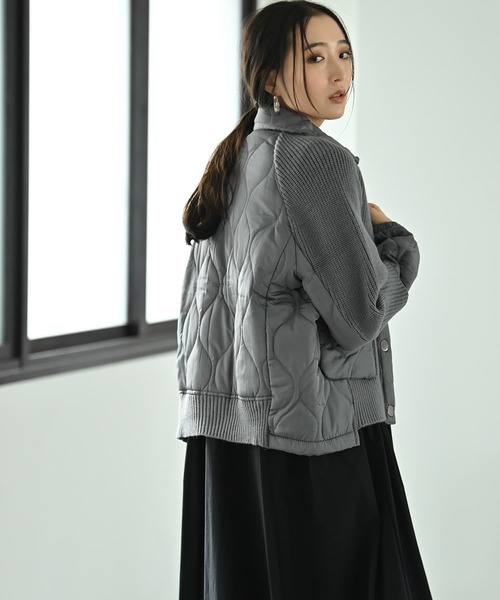 STYLE DELI（スタイルデリ）の「【BLK001】ナイロン切り替えショートブルゾン（Tシャツ/カットソー・レディース・ブラック/グレー・FREE）」の15枚目の写真