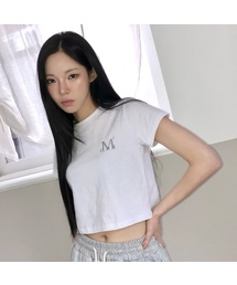 カットメタルロゴシグネチャー半袖Tシャツ男女共用(2カラー)