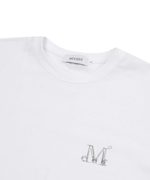 MUCENT(ムセント)の「カットメタルロゴシグネチャー半袖Tシャツ男女共用(2カラー)(Tシャツ/カットソー・レディース・ホワイト/ブラック・MEDIUM/LARGE/SHORT)」の10枚目の写真