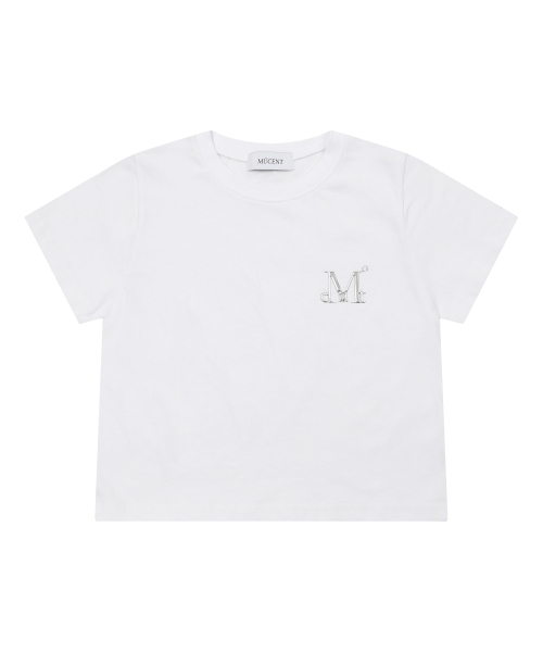 MUCENT(ムセント)の「カットメタルロゴシグネチャー半袖Tシャツ男女共用(2カラー)(Tシャツ/カットソー・レディース・ホワイト/ブラック・MEDIUM/LARGE/SHORT)」の15枚目の写真