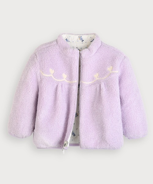moimoln(モイモルン)の「【リバーシブル】ラベンダーパデットジャケット(ブルゾン・キッズ・ライトパープル・90cm/100cm/110cm/120cm)」の1枚目の写真